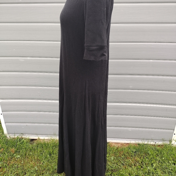 Lauren Ralph Lauren Black Fit & Flare Dress Camel Leather Shoulder Trim Large - Picture 3 of 10